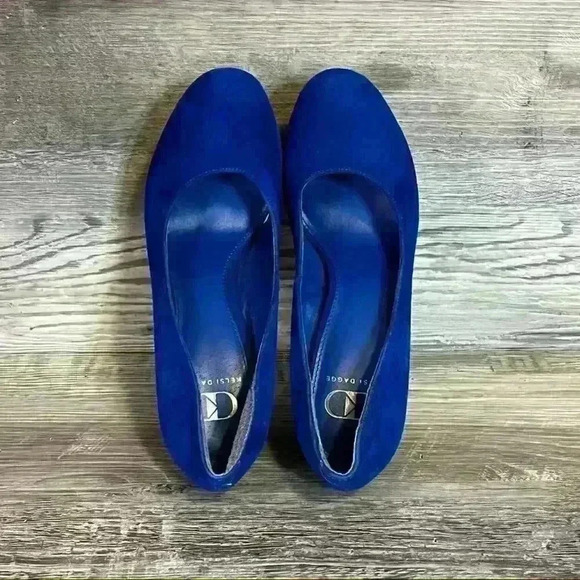 Kelsi Dagger Abrielle Blue Suede Platform Heels Women’s Size 7 Leather Upper - Picture 6 of 10